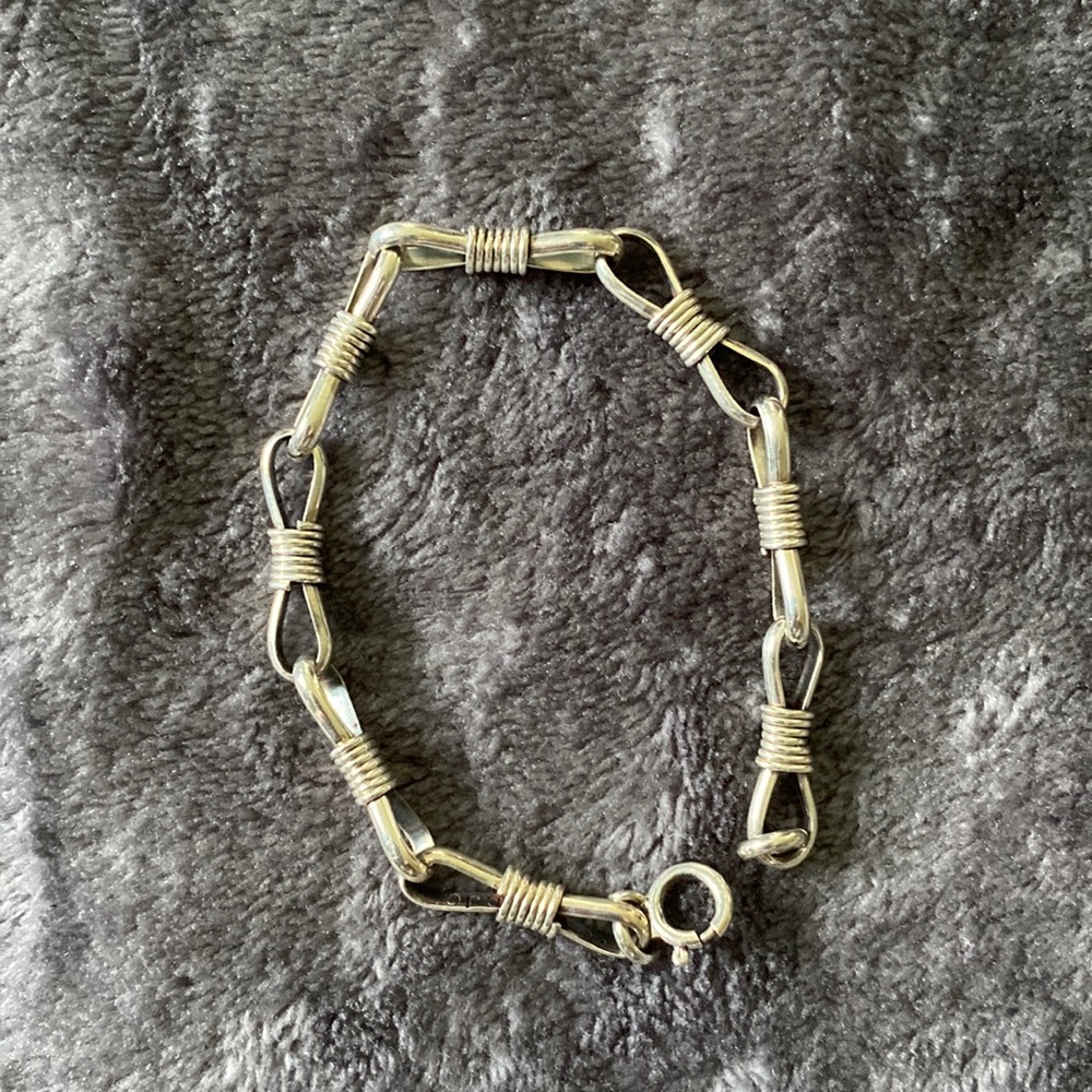 Sterling silver Navajo chain bracelet